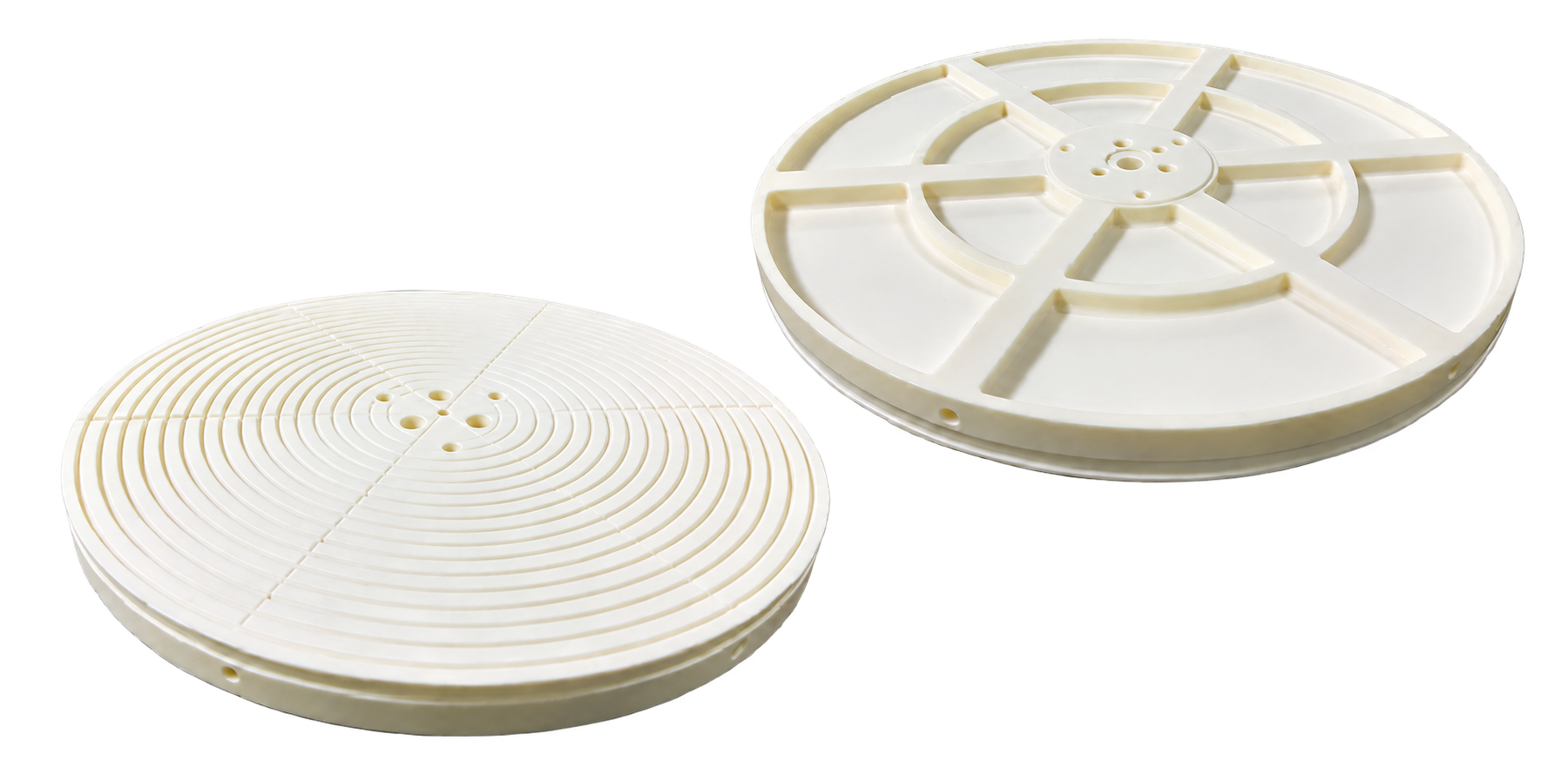 Ceramic suction plate faces